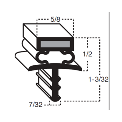 Mag. Gasket 301 3Sided 551/4" x 100" (OD to OD)