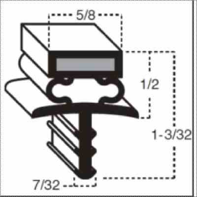 Mag. Gasket 301 3Sided 311/4" x 100" (OD to OD)