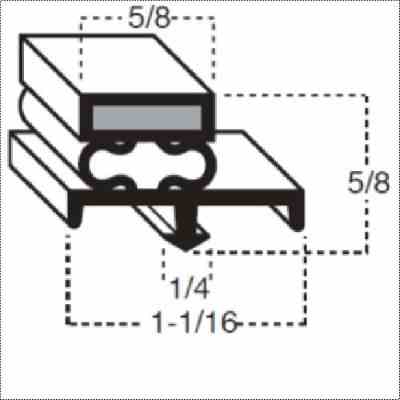 Mag. Gasket 165 3Sided 34" x 80" (OD to OD)