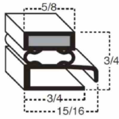 Santoprene Mag. Gasket 496 3Sided 38" x 80" (OD to OD)