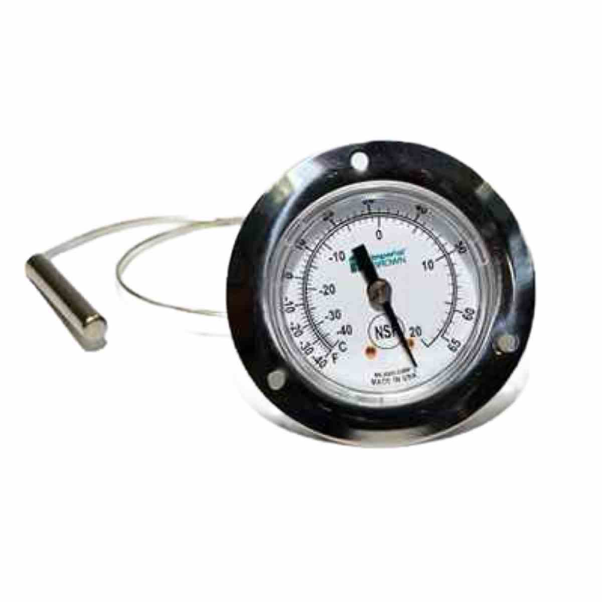 Thermometer 2" Dial Flush 12" Capillary w/ IB Logo