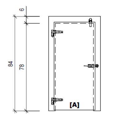 Door Swing Overlap Cooler WIPE Model #SO036078303L